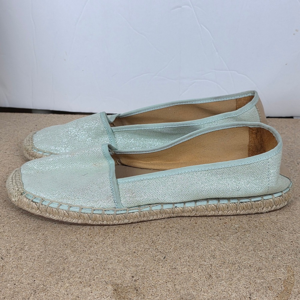 Franco Sarto Light Blue Glitter Espadrille Flats Women's Size 8M